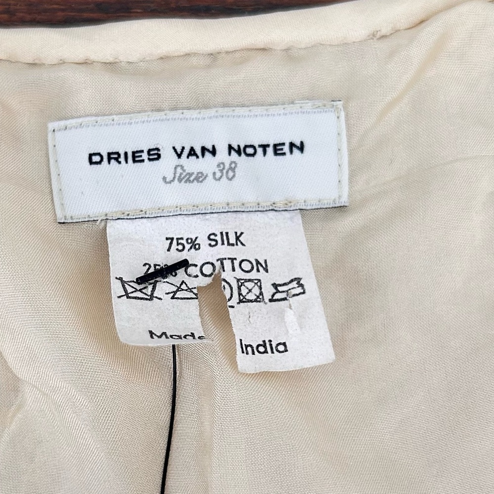 Dries Van Noten Cream Embroidered Silk/Cotton Blouse - Picture 7 of 7